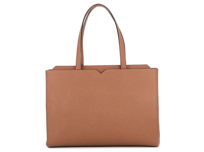 Saco Tote Valextra em pele de vitelo castanha Marrom Chocolate