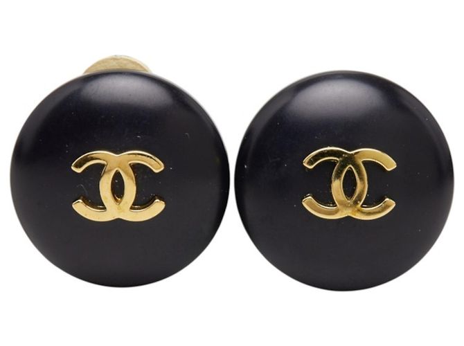 Orecchini vintage Chanel Coco Mark 95P Nero