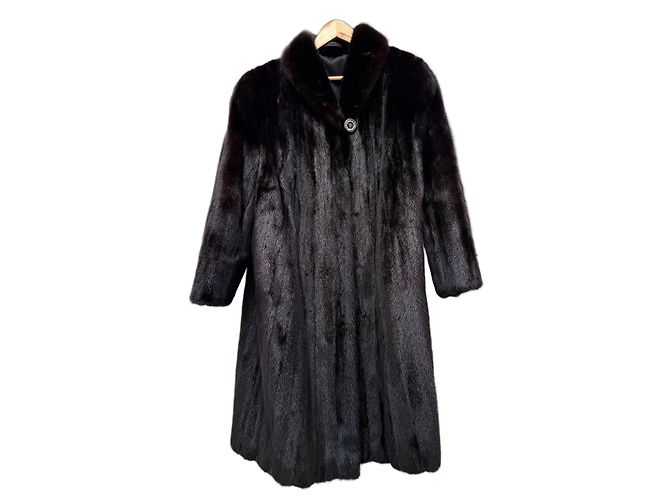 Autre Marque Black Mink Fur Coat Bronze