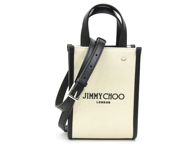 Borsa a tracolla Jimmy Choo in tela e pelle Nero Crudo
