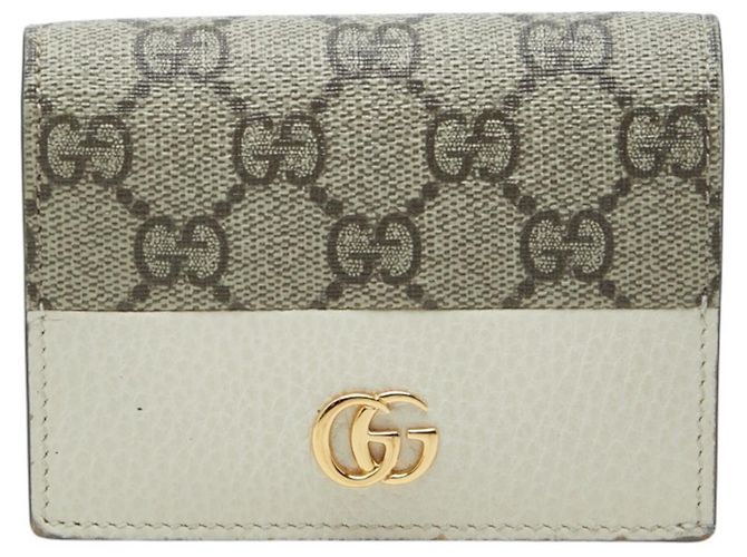 Cartera bi-fold Gucci GG Supreme Blanco Beige