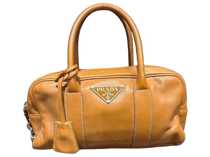 Prada Sac Satchel Vitello Daino Marron