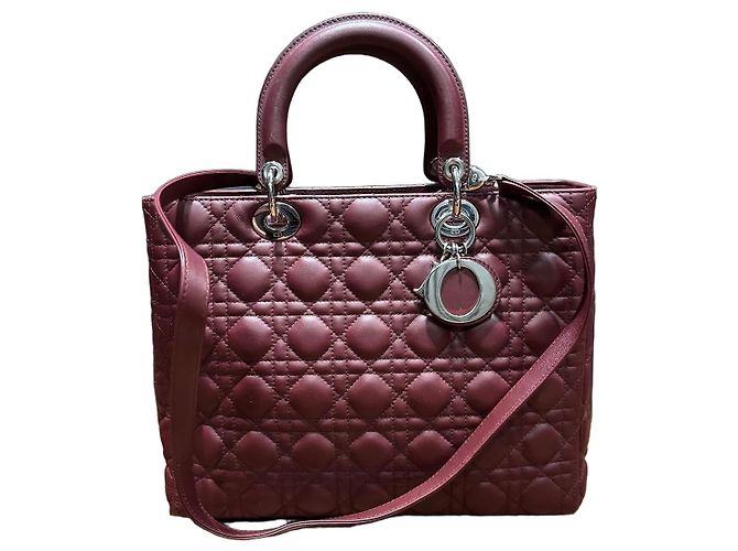 Borsa Christian Dior Lady Dior Borgogna Bordò
