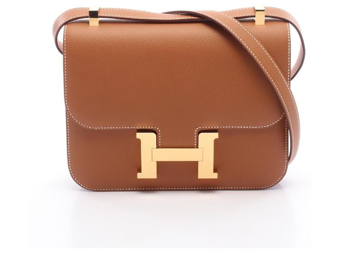 Hermès Bolsa de Ombro Hermes Constance 24 Gold Marrom