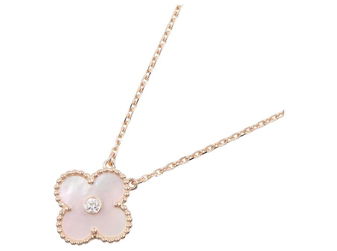 Collier Vintage Alhambra Van Cleef & Arpels Blanc Doré