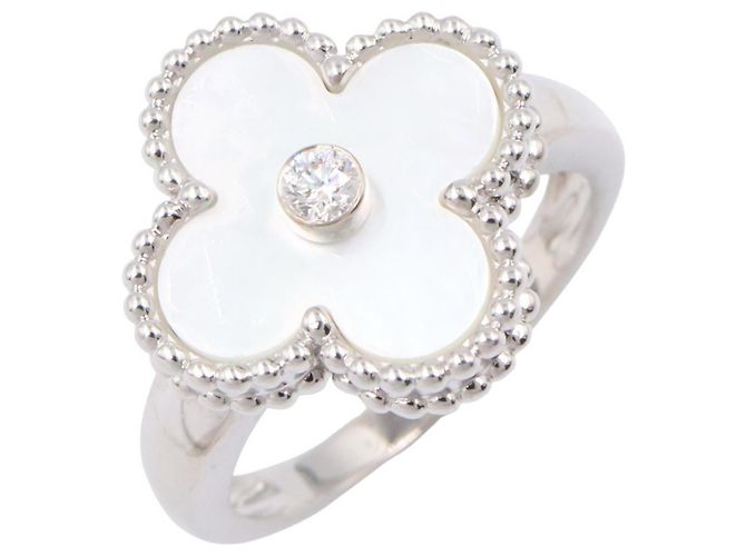 Anello Van Cleef & Arpels Vintage Alhambra in madreperla Argento Bianco
