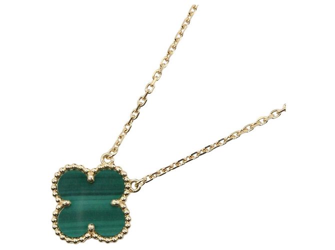 Collier Van Cleef & Arpels Vintage Alhambra Malachite Doré Vert
