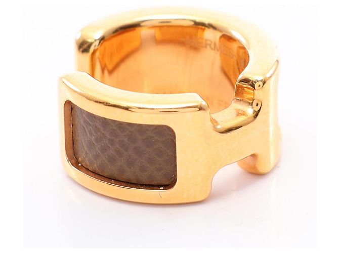 Ring Hermès Anello per foulard Hermes Olympe PM Marrone D'oro