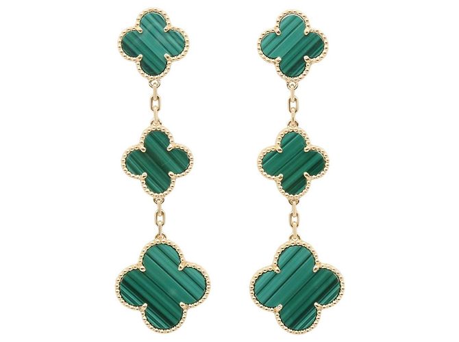 Pendientes Magic Alhambra Van Cleef & Arpels Dorado Verde