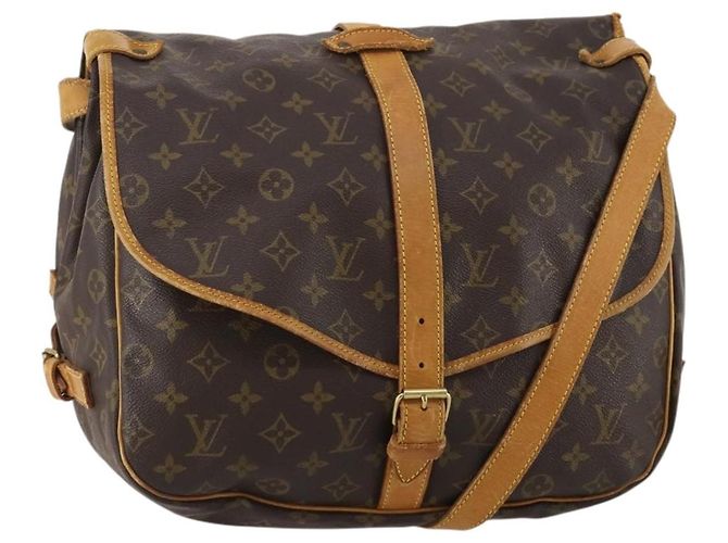 Bolsa de Ombro LOUIS VUITTON Monogram Saumur 35 M42254 LV Auth hk4132 Monograma