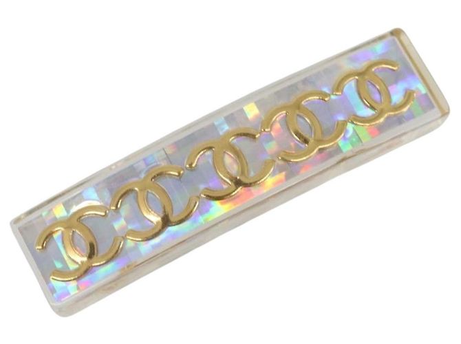 Fermi capelli CHANEL Valletta metallo Gold CC Auth 201528M D'oro