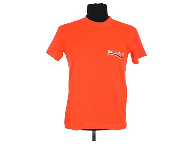 Camiseta Balenciaga naranja de algodón
