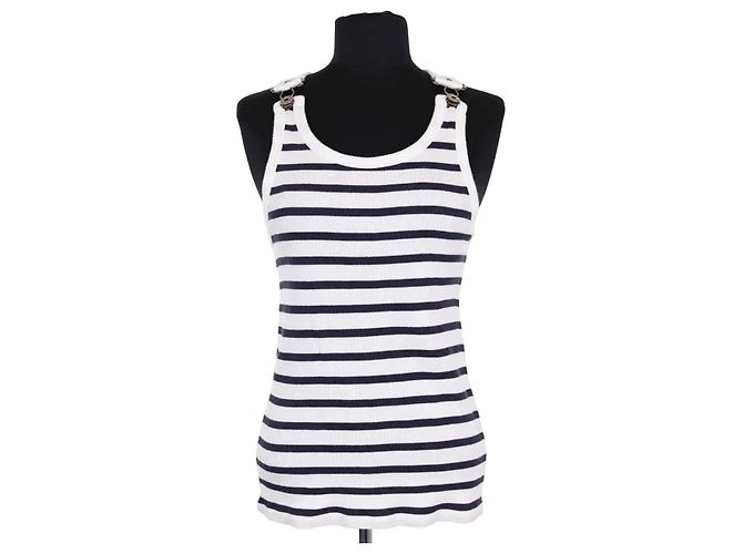 Jean Paul Gaultier Top sin mangas azul marino