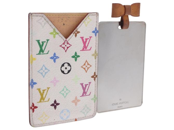 LOUIS VUITTON Monogram Multicolor Etui Miroir Mirror White M92651 Auth BA15522