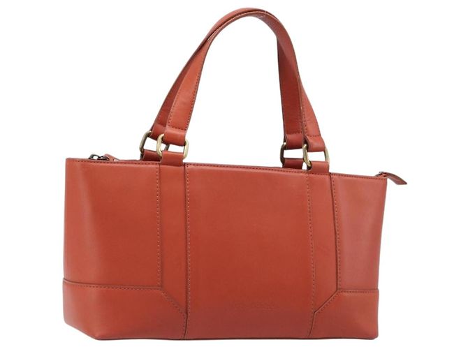 Bolsa BURBERRY em couro Orange Gold Auth 203611 Dourado Laranja