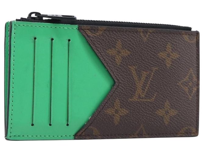 LOUIS VUITTON Monogram Macassar Coin Card Holder Green M82913 LV Auth 203665A