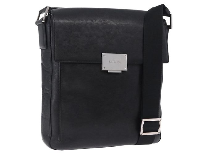 Borsa a tracolla LOEWE in pelle nera argento Auth ka6220 Nero