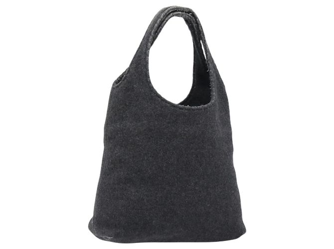 Sac à main Miu Miu en feutre gris Auth 205081 Marron