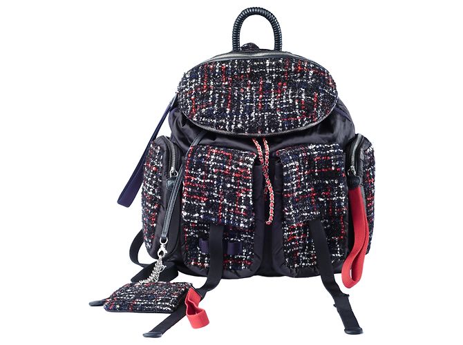 Chanel Fall 2017 Ready-to-Wear Astronaut Essentials Tweed & Nylon Backpack