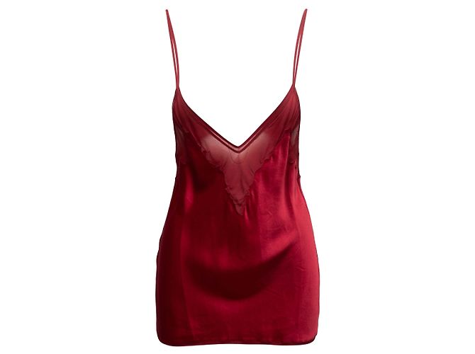 Top Cami de Cetim Prada Vermelho Tamanho US S