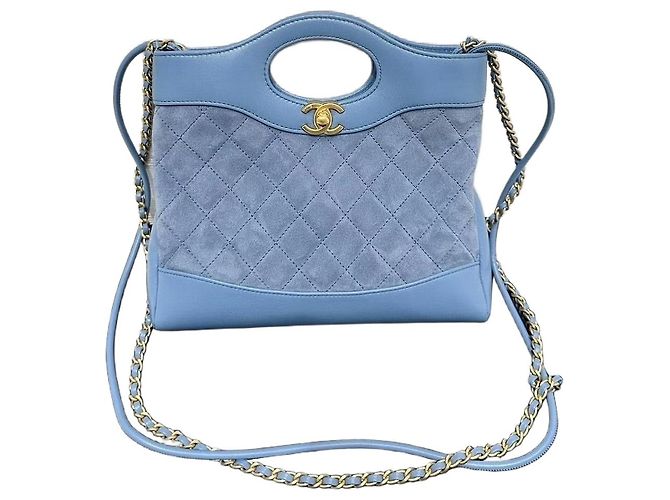 Sac à main Chanel 31 en daim bleu marine Multicolore