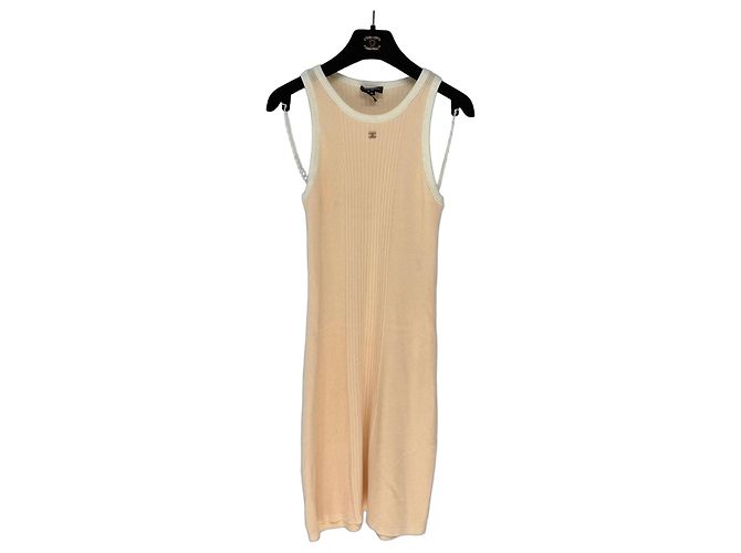 Abito Chanel in cotone con logo double C Multicolore