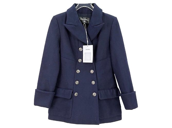 Chanel Navy Tweed Double Breasted Jacket Multiple colors