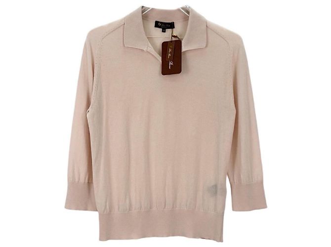 Jersey Loro Piana de punto de cachemir rosa con mangas abullonadas Multicolor