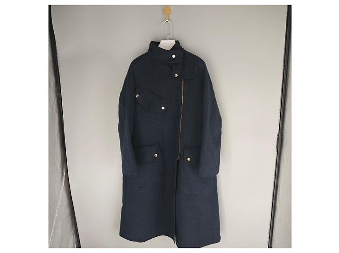 Abrigo Hermès Navy de Cachemira Mujer Talla 34 Multicolor