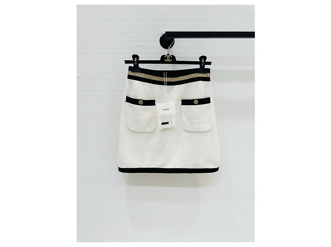Falda Chanel Cruise de algodón blanco Multicolor