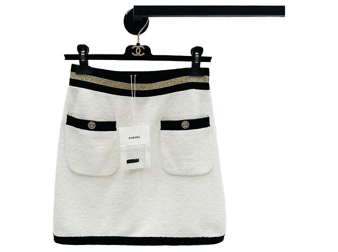 Falda Chanel Cruise de algodón blanco