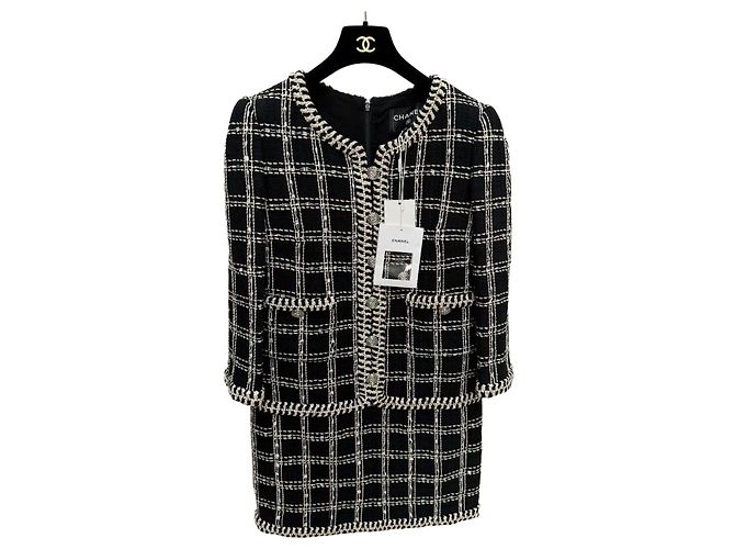 Vestido Chanel de algodón con estampado de cuadros