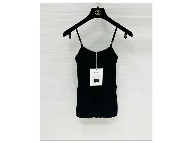 Top Camisola Chanel de Algodón con Detalle de Lazo Negro Multicolor