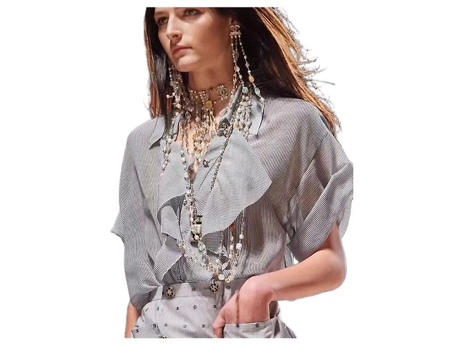 Chanel Silk Striped Top Multiple colors