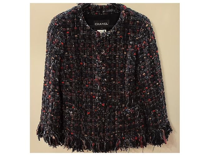 Chaqueta Chanel de Tweed con detalle de flecos Multicolor