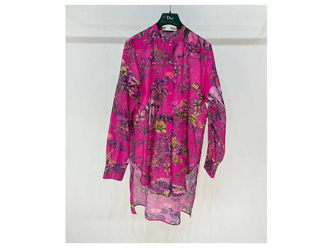 Autre Marque Vestido Dior de algodón con estampado animal Multicolor