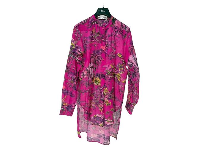 Autre Marque Vestido Dior de algodão com estampa animal Multicor