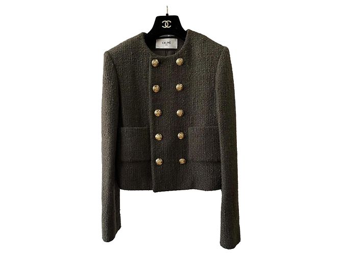 Céline Green Wool Double Breasted Jacket