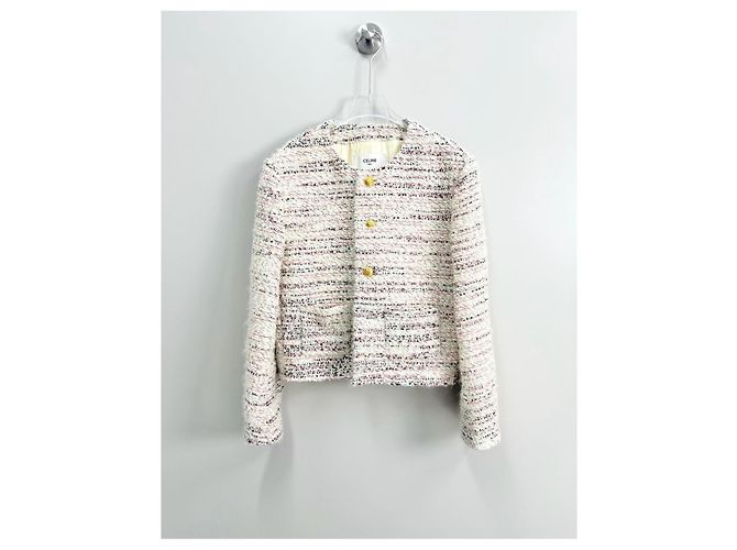 Céline Tweed Jacket Women's Size 40 Multiple colors