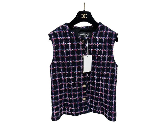 Chanel Wool Check Pattern Top