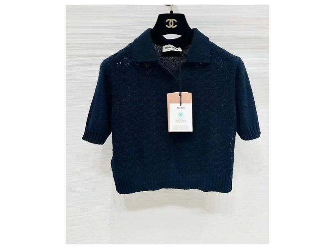 Top Miu Miu de algodão com detalhe cut-out e manga curta Multicor