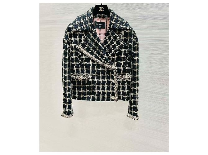 Giacca Chanel in tweed a quadri Multicolore
