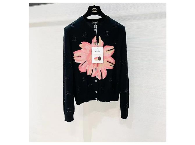 Pull Chanel en Cachemire avec Sequins Multicolore
