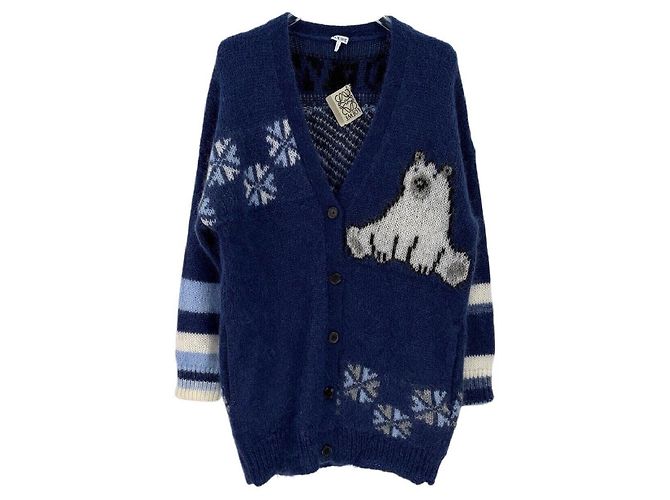 Pull Loewe en laine bleu marine Multicolore