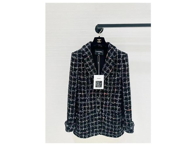 Giacca Chanel in tweed a quadri Multicolore
