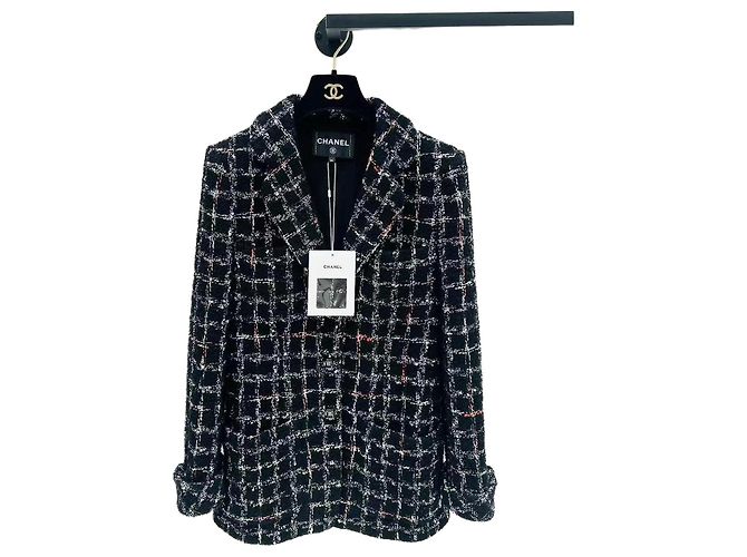 Chanel Tweed Check Pattern Jacket
