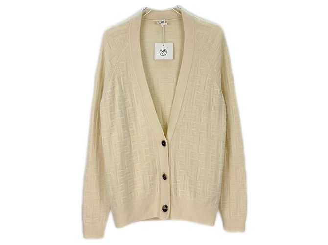 Malha de lã Hermès Branca Multicor