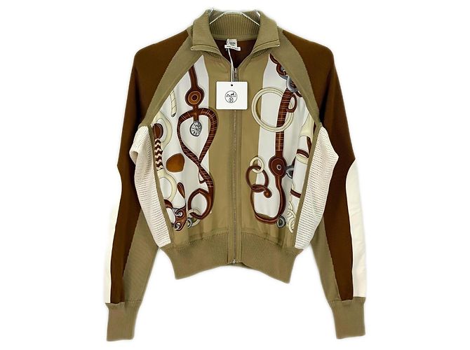 Chaqueta Hermès de seda marrón Multicolor