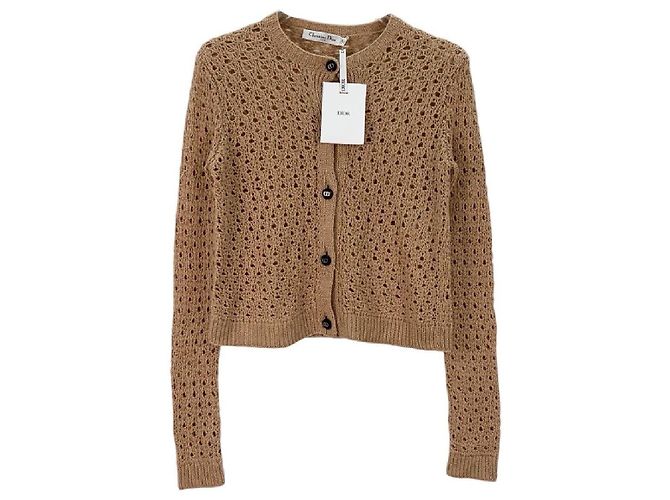 Autre Marque Dior Strickpullover aus Wolle Braun Mehrfarben
