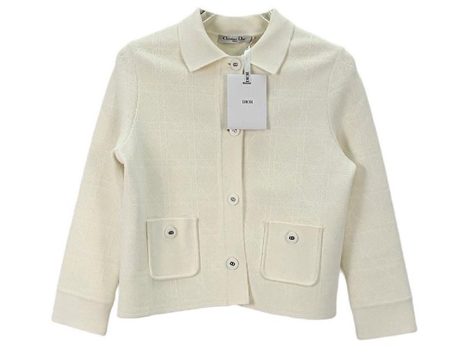 Autre Marque Giacca Dior Bianca in Viscosa Trapuntata Multicolore